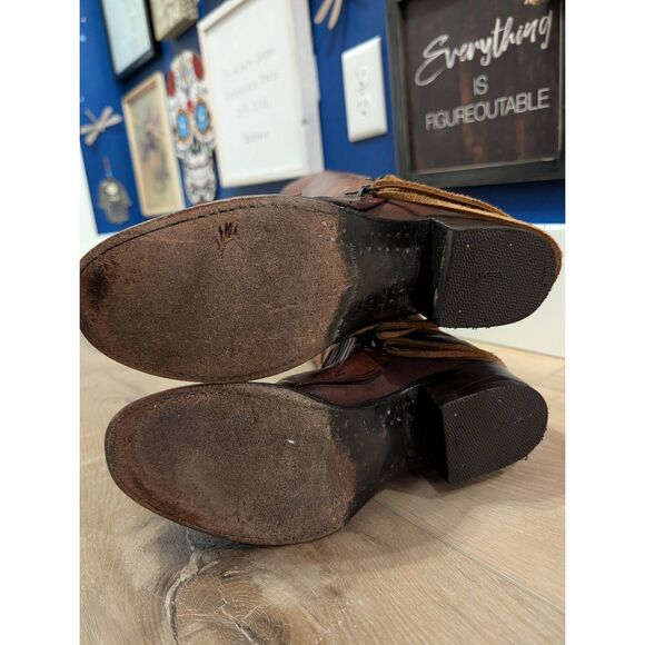 Freebird by Steven Reese Cognac Lace Up Tall Riding Boot Women's 9 Leather - Picture 15 of 15